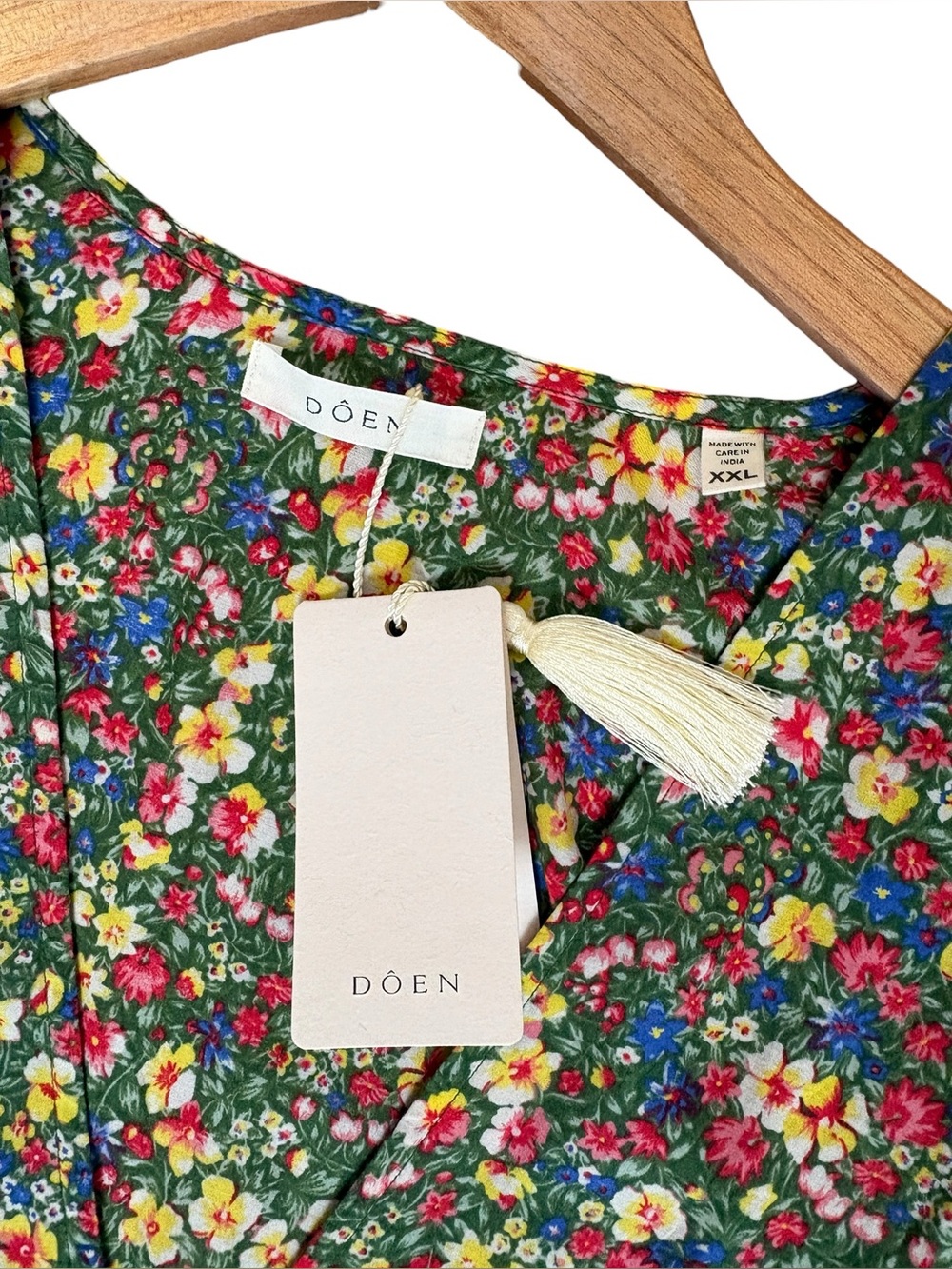 Doen Charleston Dress Long Green Valley Floral Long Sleeve XXL NWT - Picture 11 of 15